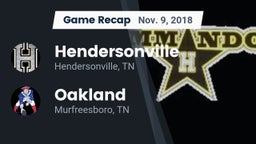 Recap: Hendersonville  vs. Oakland  2018