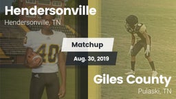 Matchup: Hendersonville High vs. Giles County  2019