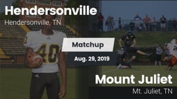 Matchup: Hendersonville High vs. Mount Juliet  2019