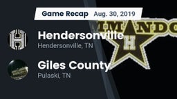 Recap: Hendersonville  vs. Giles County  2019