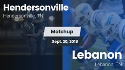 Matchup: Hendersonville High vs. Lebanon  2019