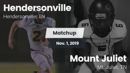 Matchup: Hendersonville High vs. Mount Juliet  2019