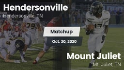 Matchup: Hendersonville High vs. Mount Juliet  2020