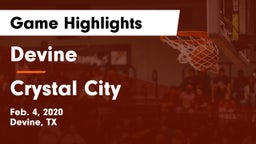 Devine  vs Crystal City  Game Highlights - Feb. 4, 2020