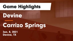 Devine  vs Carrizo Springs  Game Highlights - Jan. 8, 2021