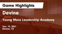 Devine  vs Young Mens Leadership Academy Game Highlights - Jan. 19, 2021