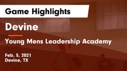 Devine  vs Young Mens Leadership Academy Game Highlights - Feb. 5, 2021