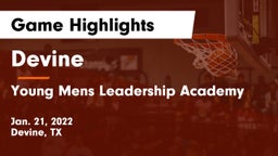 Devine  vs Young Mens Leadership Academy Game Highlights - Jan. 21, 2022