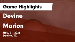Devine  vs Marion  Game Highlights - Nov. 21, 2023