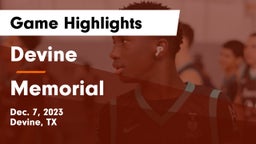 Devine  vs Memorial  Game Highlights - Dec. 7, 2023