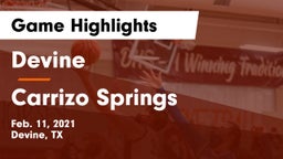 Devine  vs Carrizo Springs Game Highlights - Feb. 11, 2021