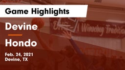 Devine  vs Hondo  Game Highlights - Feb. 24, 2021