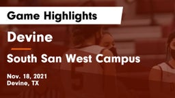Devine  vs South San West Campus Game Highlights - Nov. 18, 2021