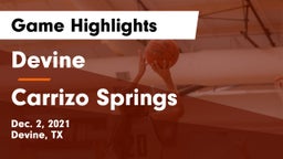 Devine  vs Carrizo Springs Game Highlights - Dec. 2, 2021