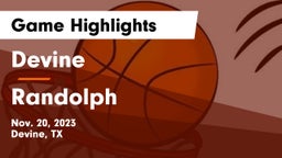 Devine  vs Randolph  Game Highlights - Nov. 20, 2023