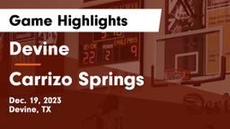 Devine  vs Carrizo Springs  Game Highlights - Dec. 19, 2023