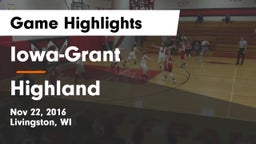 Iowa-Grant  vs Highland  Game Highlights - Nov 22, 2016