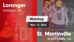 Matchup: Loranger  vs. St. Martinville  2016