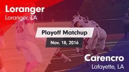 Matchup: Loranger  vs. Carencro  2016
