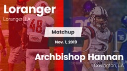Matchup: Loranger  vs. Archbishop Hannan  2019