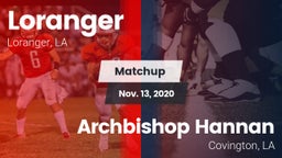 Matchup: Loranger  vs. Archbishop Hannan  2020