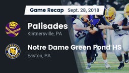 Recap: Palisades  vs. Notre Dame Green Pond HS 2018