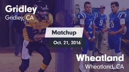 Matchup: Gridley  vs. Wheatland  2016