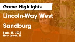 Lincoln-Way West  vs Sandburg Game Highlights - Sept. 29, 2022