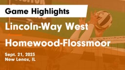 Lincoln-Way West  vs Homewood-Flossmoor  Game Highlights - Sept. 21, 2023