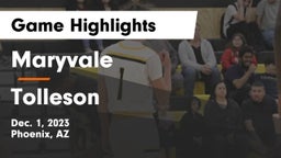 Maryvale  vs Tolleson  Game Highlights - Dec. 1, 2023