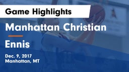 Manhattan Christian  vs Ennis Game Highlights - Dec. 9, 2017