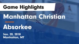 Manhattan Christian  vs Absorkee Game Highlights - Jan. 20, 2018