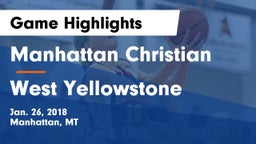 Manhattan Christian  vs West Yellowstone  Game Highlights - Jan. 26, 2018