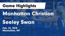 Manhattan Christian  vs Seeley Swan Game Highlights - Feb. 23, 2018