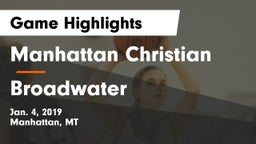 Manhattan Christian  vs Broadwater  Game Highlights - Jan. 4, 2019