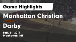 Manhattan Christian  vs Darby Game Highlights - Feb. 21, 2019