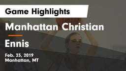 Manhattan Christian  vs Ennis Game Highlights - Feb. 23, 2019