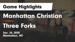 Manhattan Christian  vs Three Forks  Game Highlights - Jan. 18, 2020