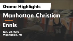 Manhattan Christian  vs Ennis  Game Highlights - Jan. 28, 2020