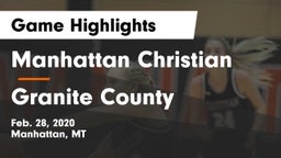 Manhattan Christian  vs Granite County Game Highlights - Feb. 28, 2020