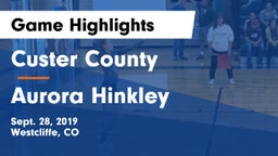 Custer County  vs Aurora Hinkley Game Highlights - Sept. 28, 2019