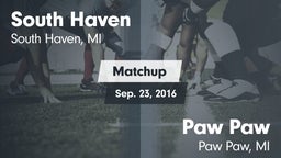 Matchup: South Haven vs. Paw Paw  2016