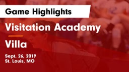 Visitation Academy  vs Villa Game Highlights - Sept. 26, 2019