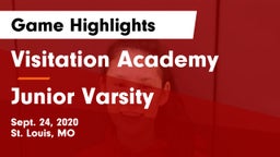 Visitation Academy  vs Junior Varsity Game Highlights - Sept. 24, 2020