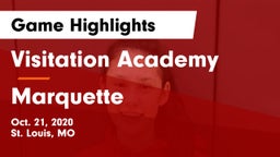 Visitation Academy  vs Marquette  Game Highlights - Oct. 21, 2020
