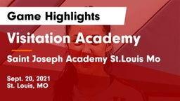 Visitation Academy  vs Saint Joseph Academy St.Louis Mo Game Highlights - Sept. 20, 2021