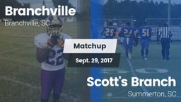 Matchup: Branchville High Sch vs. Scott's Branch  2017