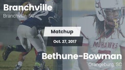 Matchup: Branchville High Sch vs. Bethune-Bowman  2017