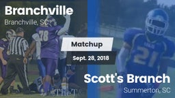 Matchup: Branchville High Sch vs. Scott's Branch  2018