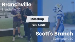 Matchup: Branchville High Sch vs. Scott's Branch  2019